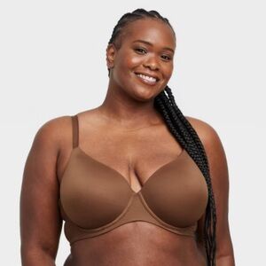 Auden Sz 44D Bra The Superstar Lightly Lined Full Coverage TShirt Brown NWT